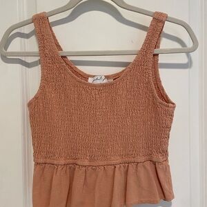 Petal & Pup Dusty Pink Sleeveless Smocked Babydoll Top